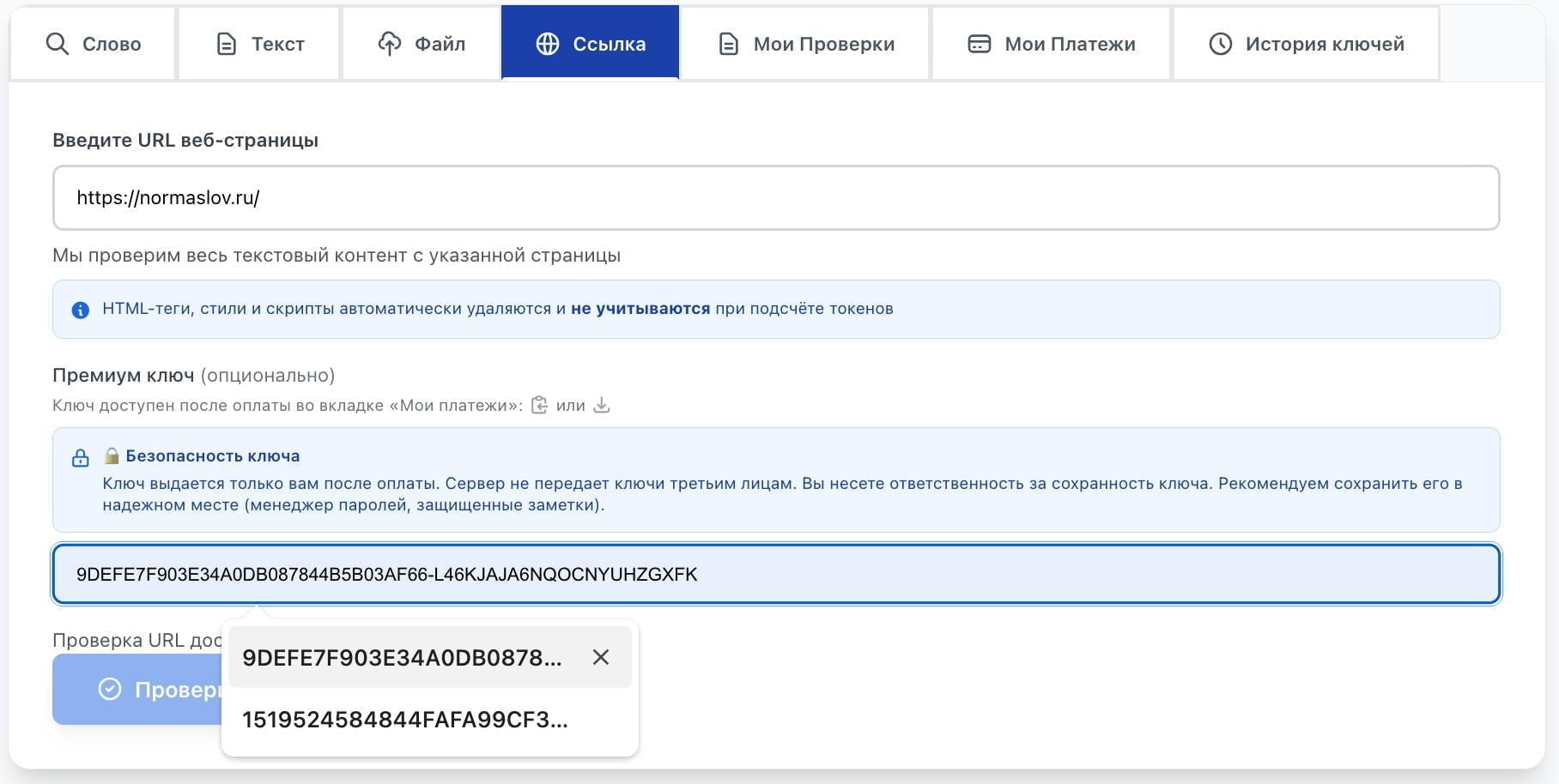 Ключ онлайн-сервиса NormaSlov, чтобы проверить текст и брошюры по нормативным словарям